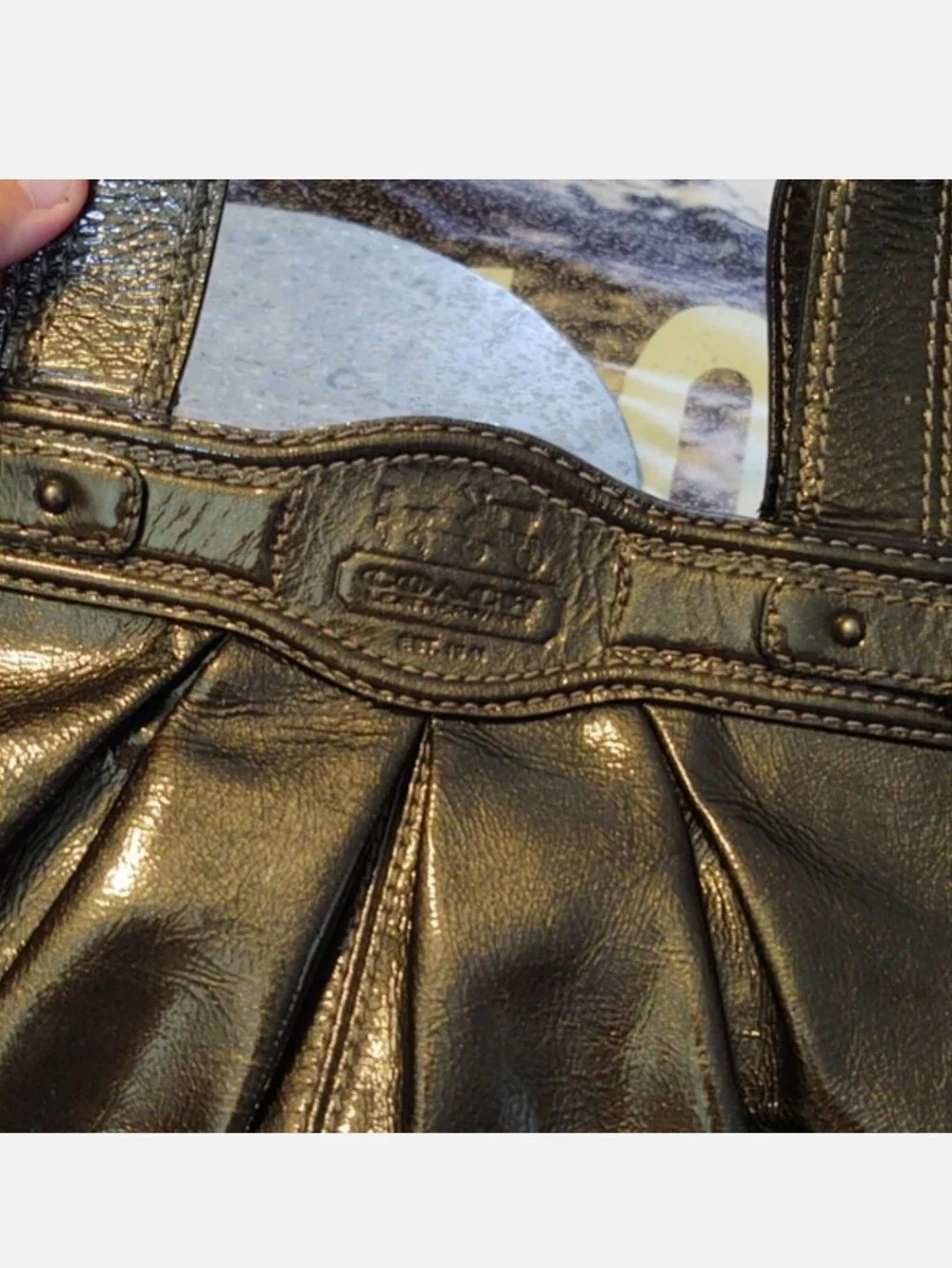 COACH Garnet Patent Leather Gunmetal